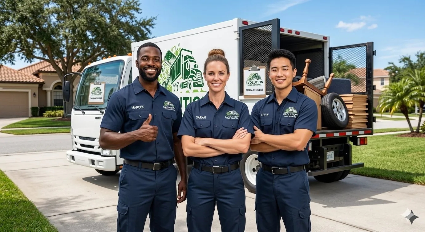 Evolution Hauling furniture removal team ready for a Powder Springs pickup